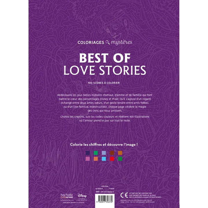 Coloriages mystères Disney Best of Love Stories - Hachette - Rougier et Plé