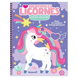 Livre Colos velours Incroyables licornes - Hemma - Rougier et Plé