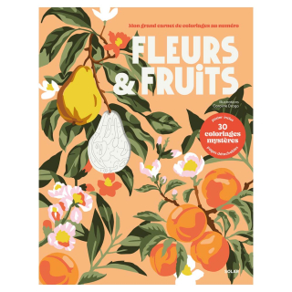 Mon grand carnet de coloriages au numéro Fleurs et fruits - Solar - Rougier et Plé