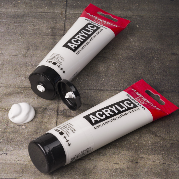 Peinture acrylique 2 x 120 ml Duo pack Blanc de titane - Amsterdam - Rougier et Plé