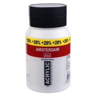 Peinture acrylique Blanc de titane 600 ml + 100 ml gratuit - Amsterdam - Rougier et Plé
