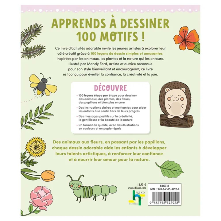 Livre 100 motifs animaux & nature à dessiner - Editions de Saxe - Rougier et Plé