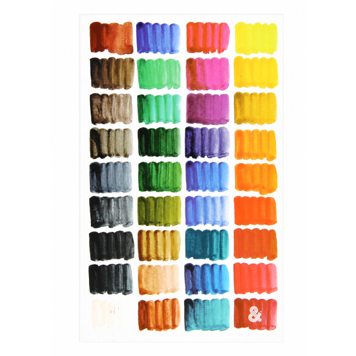 Aquarelle opaque style Gansai Set 36 godets - Rougier&Plé - Rougier et Plé