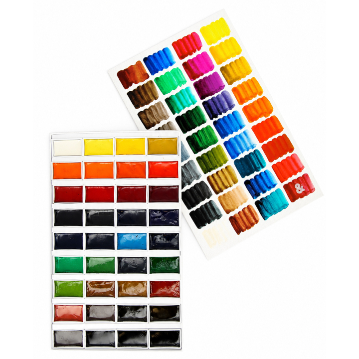 Aquarelle opaque style Gansai Set 36 godets - Rougier&Plé - Rougier et Plé