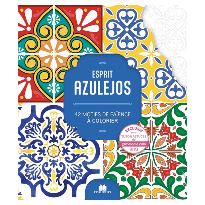 Livre coloriage Esprit Azulejos 42 motifs de faïence à colorier - Massin - Rougier et Plé