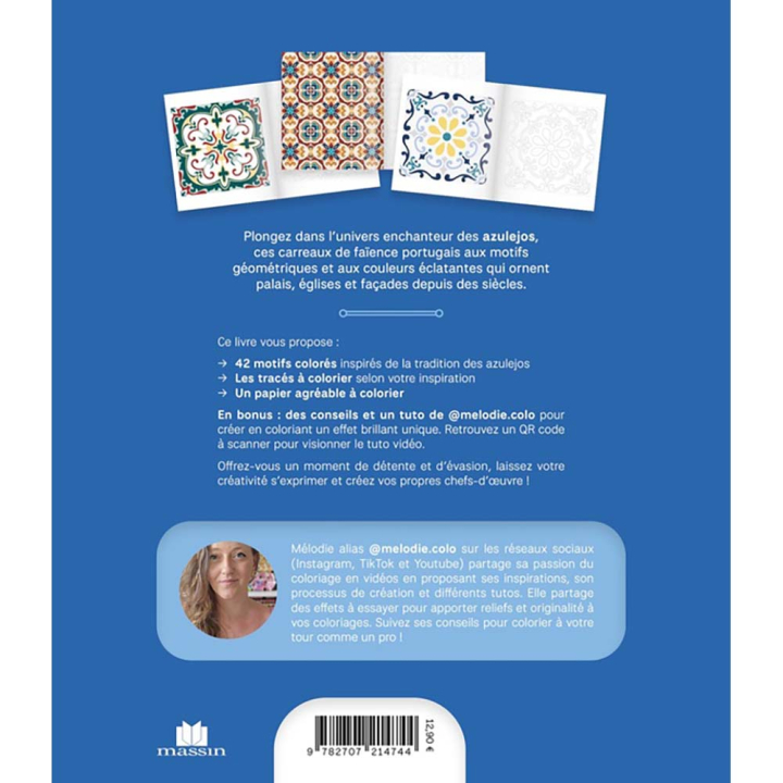 Livre coloriage Esprit Azulejos 42 motifs de faïence à colorier - Massin - Rougier et Plé