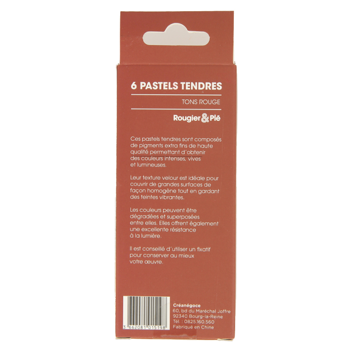 Pastel tendre Tons rouge Set 6 pcs - Rougier&Plé - Rougier et Plé