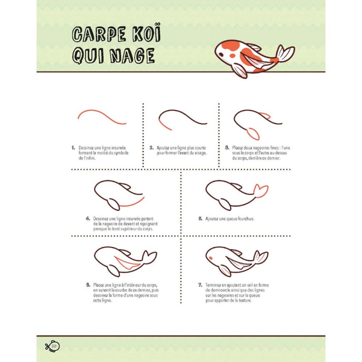 Livre Dessiner kawaii : 80 adorables créatures aquatiques en pas à pas ! - Vigot - Rougier et Plé