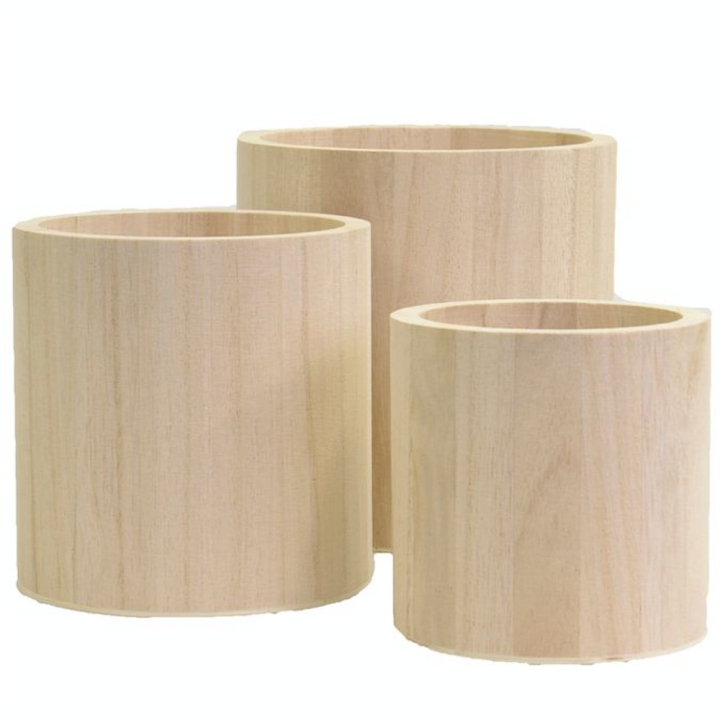 Vases ronds en bois lot de 3 tailles - Artemio - Rougier et Plé