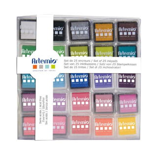 Encreurs assortiment de 25 - 3 x 3 cm - Artemio - Rougier et Plé