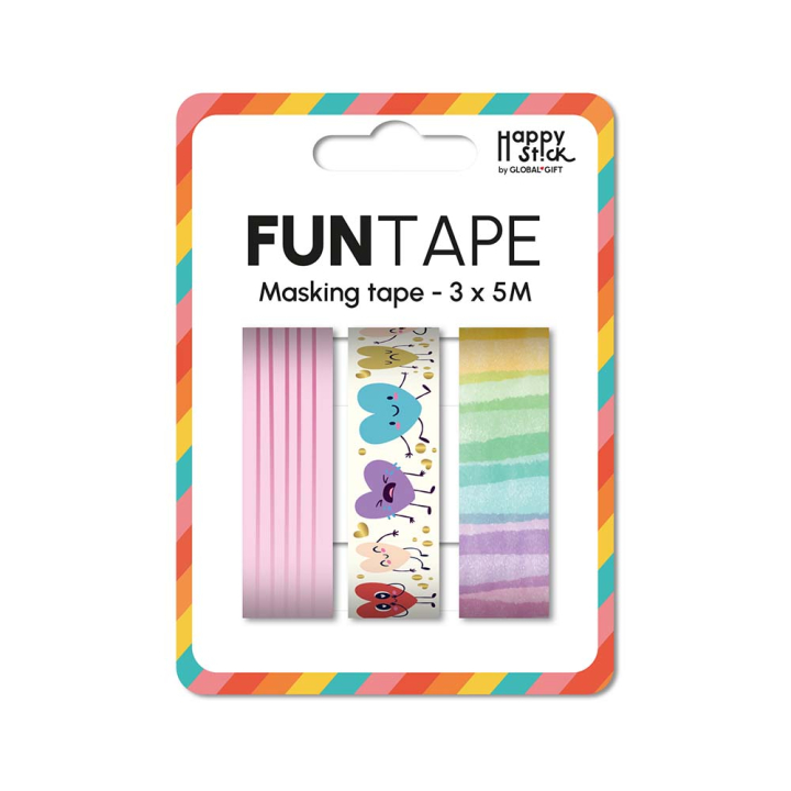 Lot de 3 funtape Emoticoeurs - Global Gift - Rougier et Plé