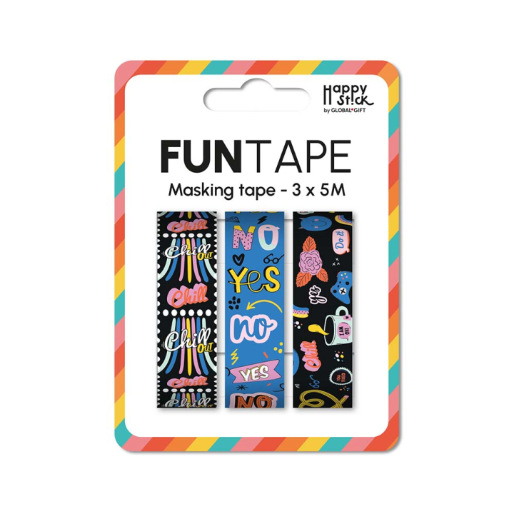 Lot de 3 funtape yes no chill - Global Gift - Rougier et Plé