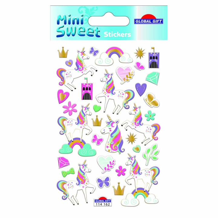 Stickers minisweet licorne art-en-ciel - Global Gift - Rougier et Plé