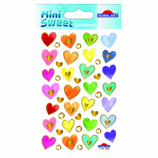 Stickers minisweet cœur multicolor gold - Global Gift - Rougier et Plé