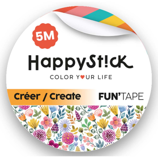 Masking tape fleuri et doré 15 mm x 5 m - Global Gift - Rougier et Plé