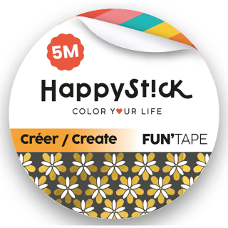 Masking tape fleurettes 15 mm x 5 m - Global Gift - Rougier et Plé