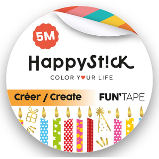 Masking tape bougies d'anniversaire 15 mm x 5 m - Global Gift - Rougier et Plé