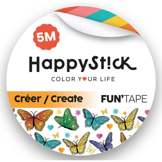 Masking tape papillons printaniers 15 mm x 5 m - Global Gift - Rougier et Plé
