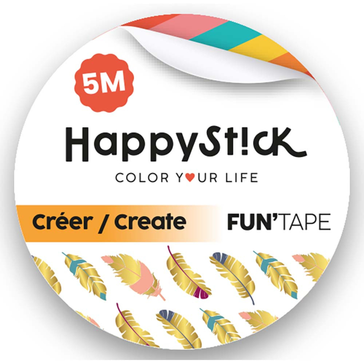 Masking tape oiseaux et plumes 15 mm x 5 m - Global Gift - Rougier et Plé