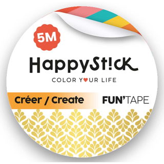 Masking tape mini feuilles dorées 15 mm x 5 m - Global Gift - Rougier et Plé