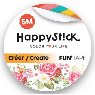 Masking tape roses de mon jardin 15 mm x 5 m - Global Gift - Rougier et Plé