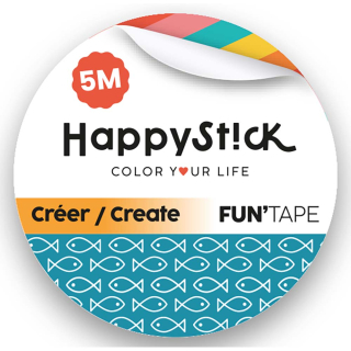 Masking tape mini poissons 15 mm x 5 m - Global Gift - Rougier et Plé