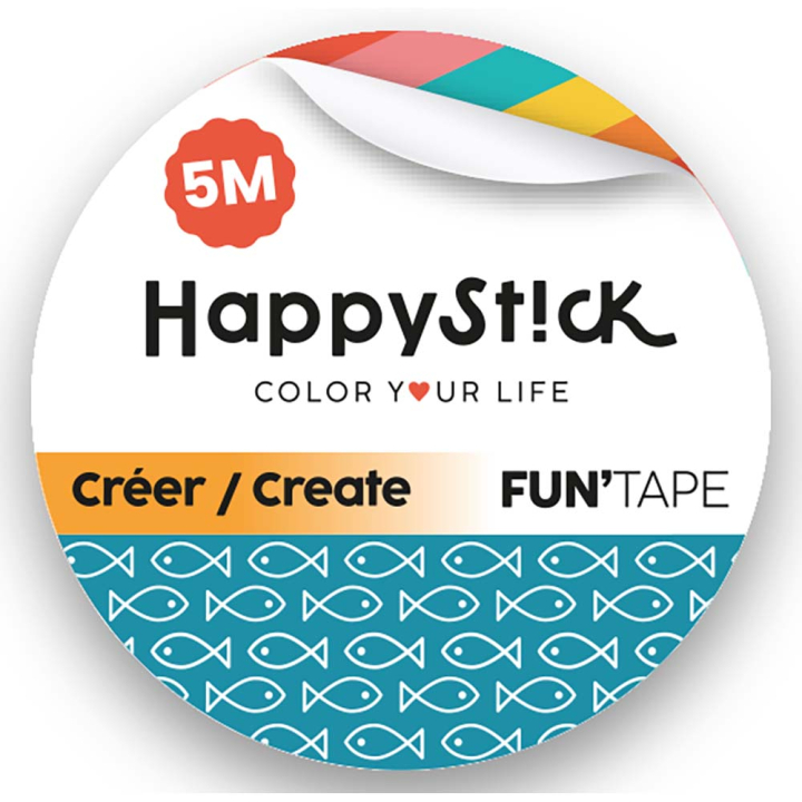 Masking tape mini poissons 15 mm x 5 m - Global Gift - Rougier et Plé