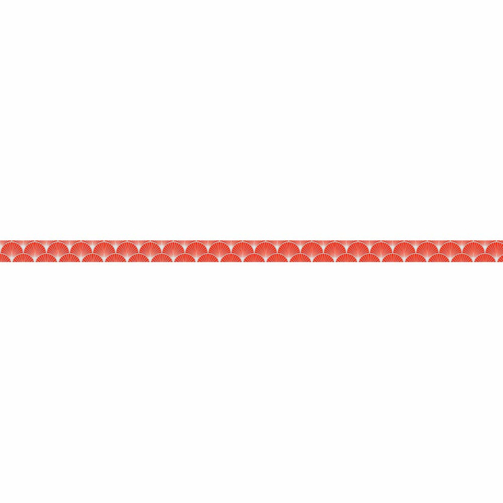 Masking tape motif japonais rouge 15 mm x 5 m - Global Gift - Rougier et Plé