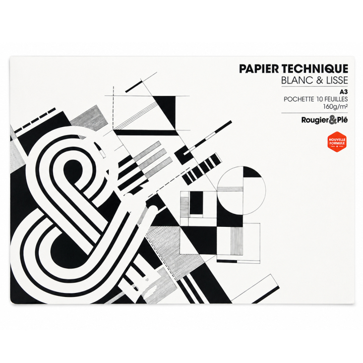 Papier lavis technique 160 g A3 - pochette de 10 feuilles - Créa - Rougier et Plé
