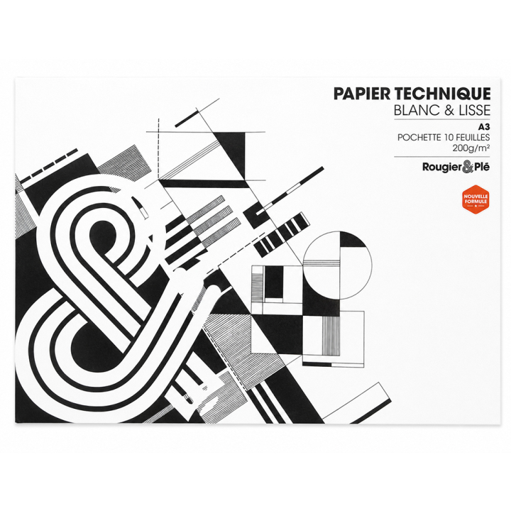 Papier lavis technique 200 g A3 - pochette de 10 feuilles - Créa - Rougier et Plé
