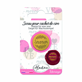 Sceau pour cachet de cire Merci Feuillage - Aladine - Rougier et Plé