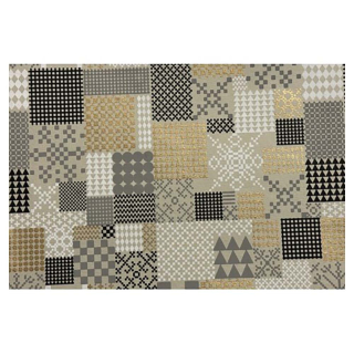 Papier fait main carreaux ciment argent et or - Esprit Papier - Rougier et Plé