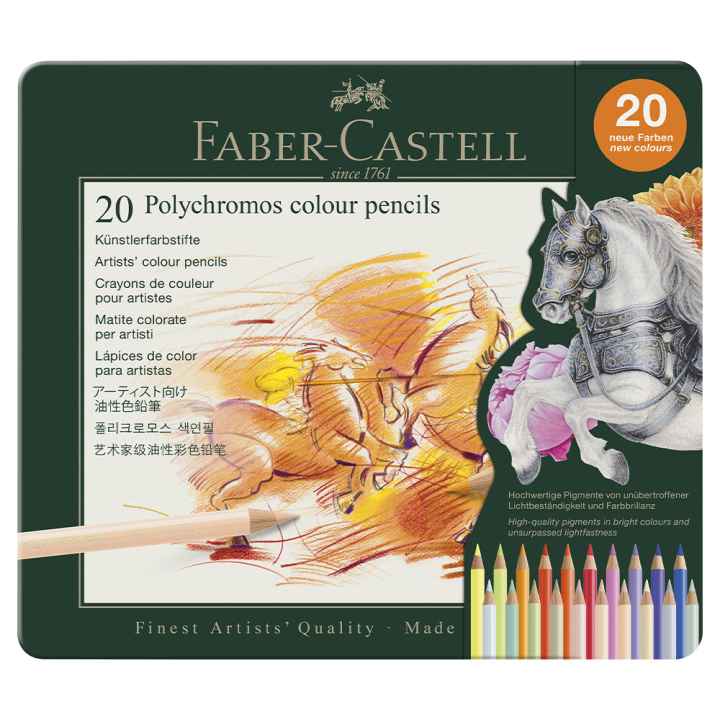 Boîte métal de 20 crayons de couleurs Polychromos - Faber-Castell - Rougier et Plé