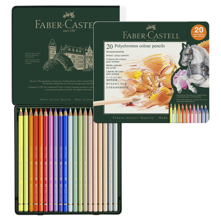 Boîte métal de 20 crayons de couleurs Polychromos - Faber-Castell - Rougier et Plé