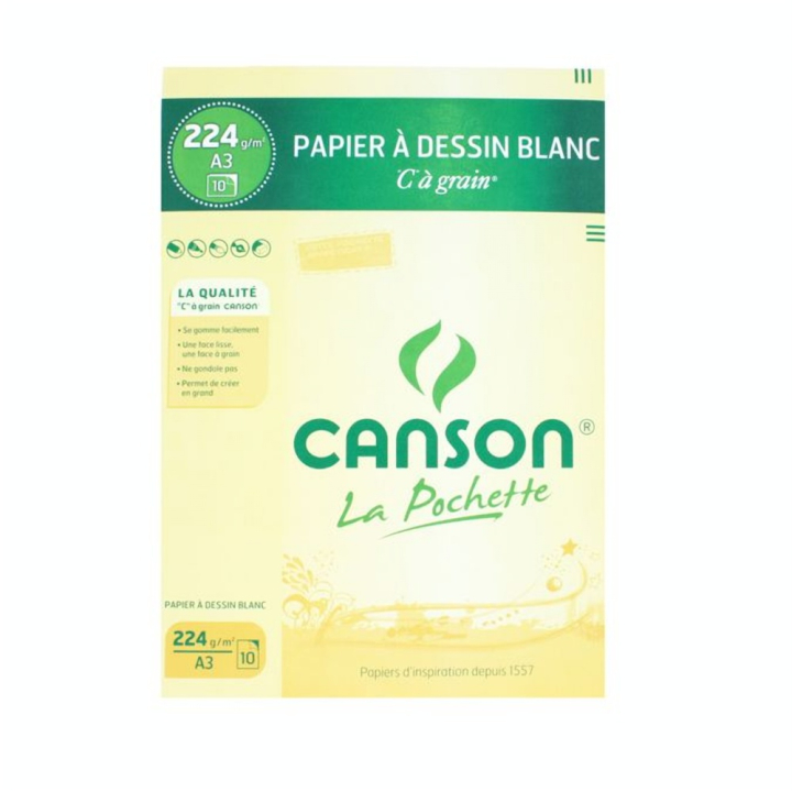 Canson C à GRAIN, Grain Fin 224g/m², pochette - Canson - Rougier et Plé
