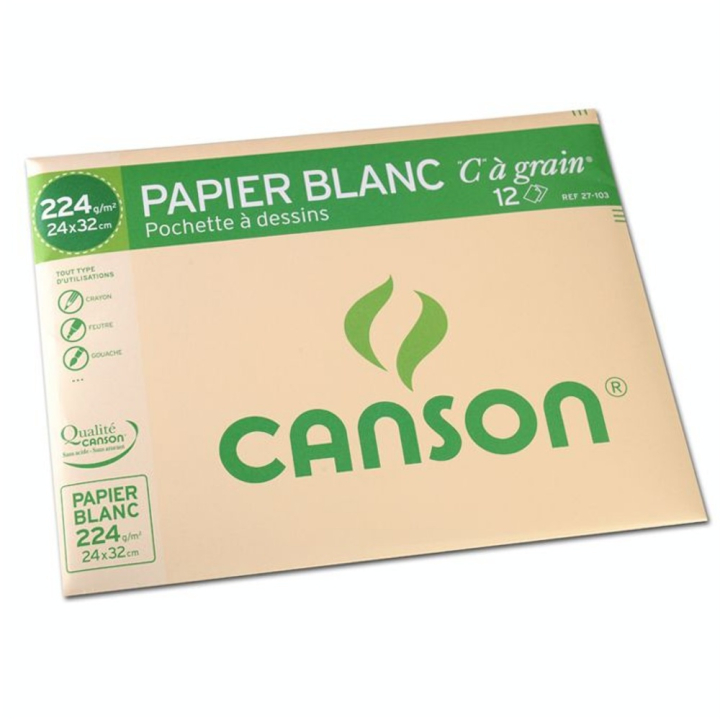 Canson C à GRAIN, Grain Fin 224g/m², pochette - Canson - Rougier et Plé