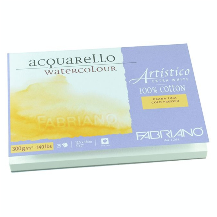 Bloc de papier 300 g/m² Grain Fin Artistico Extra Blanc - Fabriano - Rougier et Plé