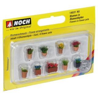 Fleurs en pot H0 9 pcs - Noch - Rougier et Plé