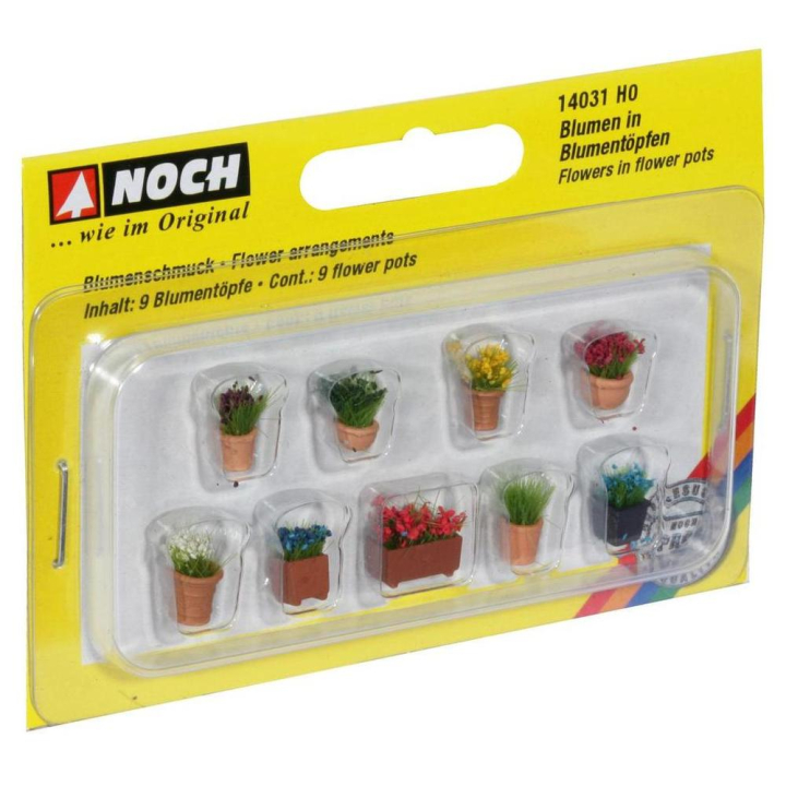 Fleurs en pot H0 9 pcs - Noch - Rougier et Plé