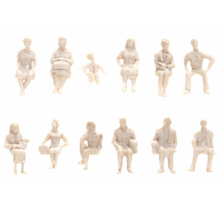 Personnages assis non peint 1:100 - 12 pcs - Noch - Rougier et Plé