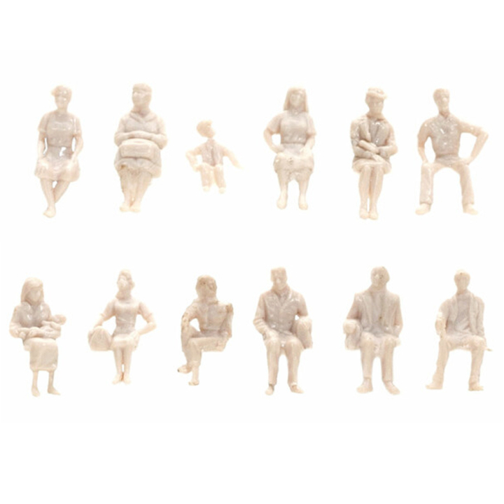 Personnages assis non peint 1:100 - 12 pcs - Noch - Rougier et Plé