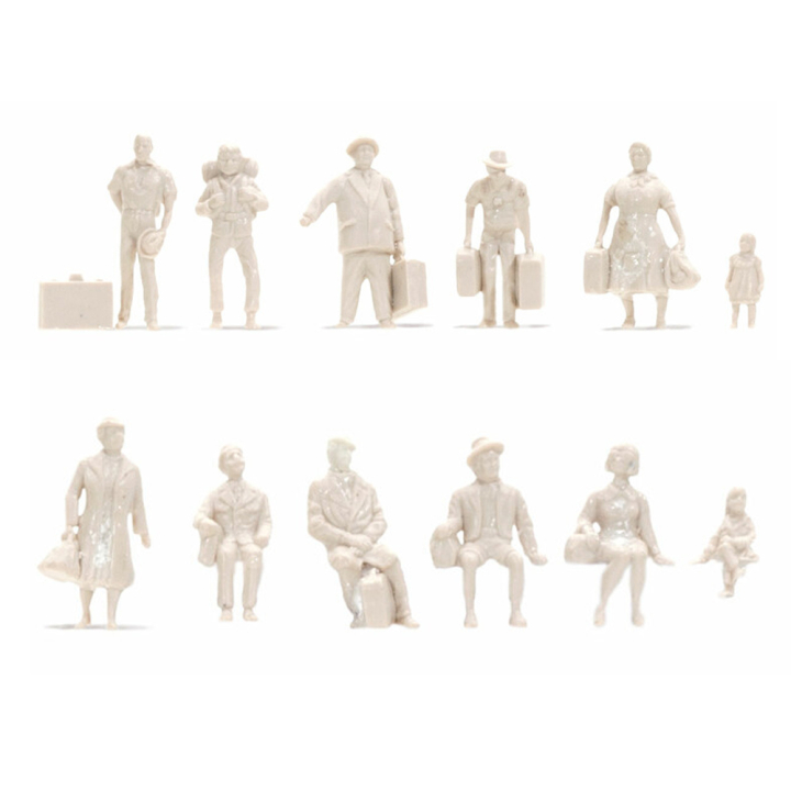 Piétons non peint 1:100 - 12 pcs - Noch - Rougier et Plé