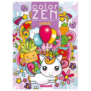 Livre de coloriage Color Zen scintillant Kawaï - Hemma - Rougier et Plé
