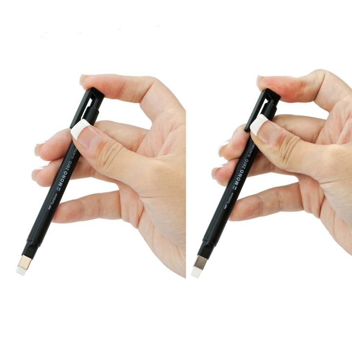 Stylo gomme MONO Zero noir pointe rectangulaire - Tombow - Rougier et Plé