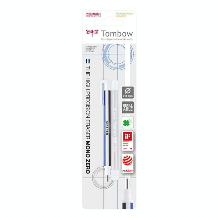 Stylo gomme MONO Zero pointe ronde + Recharge - Tombow - Rougier et Plé