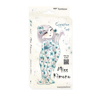 Set de dessin Miss Kimono 4 pcs + feuilles A6 - Tombow - Rougier et Plé