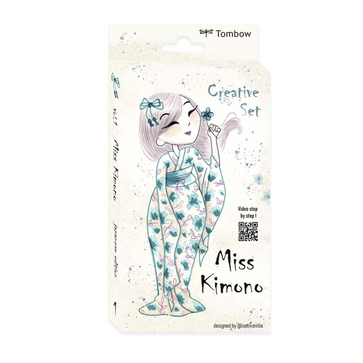 Set de dessin Miss Kimono 4 pcs + feuilles A6 - Tombow - Rougier et Plé