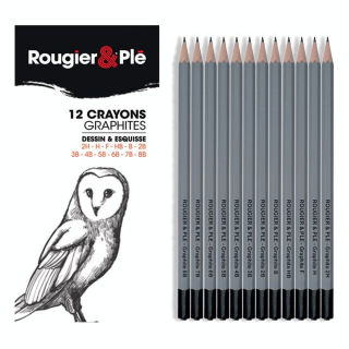 Crayon graphite Assortiment 12 pièces - Rougier&Plé - Rougier et Plé