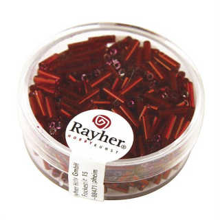 Perles de rocaille tube en verre 7/2 mm Garniture Couleur argent - Rayher - Rougier et Plé