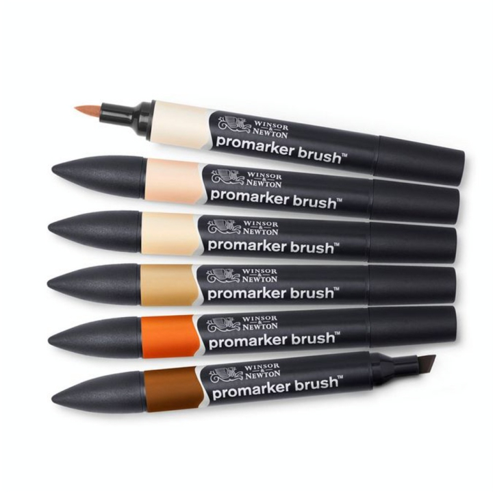 Marqueur Brushmarker 6 teintes Peau - Winsor & Newton - Rougier et Plé
